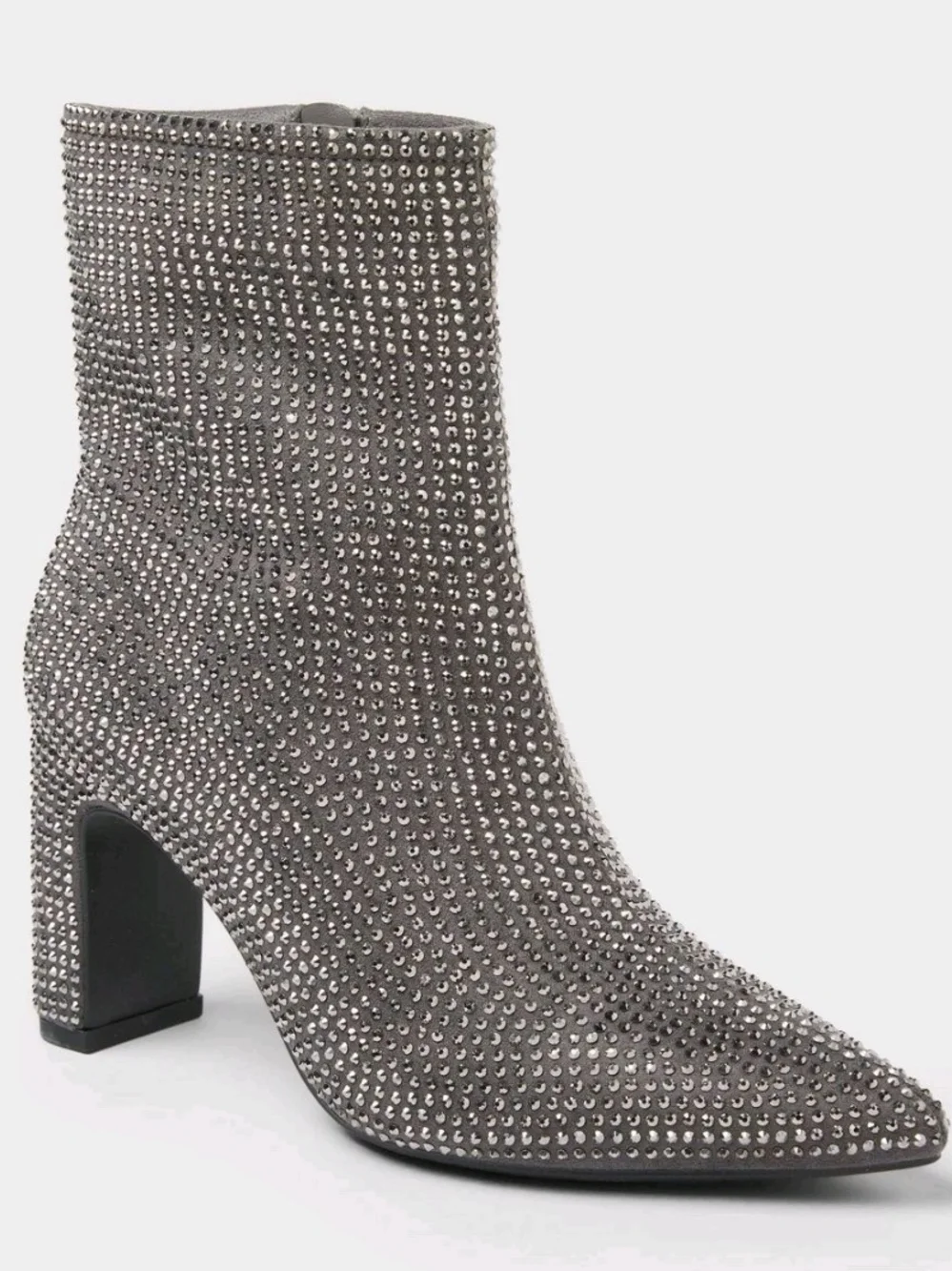 a new day Gray Studded Pointed Toe Ankle Boots